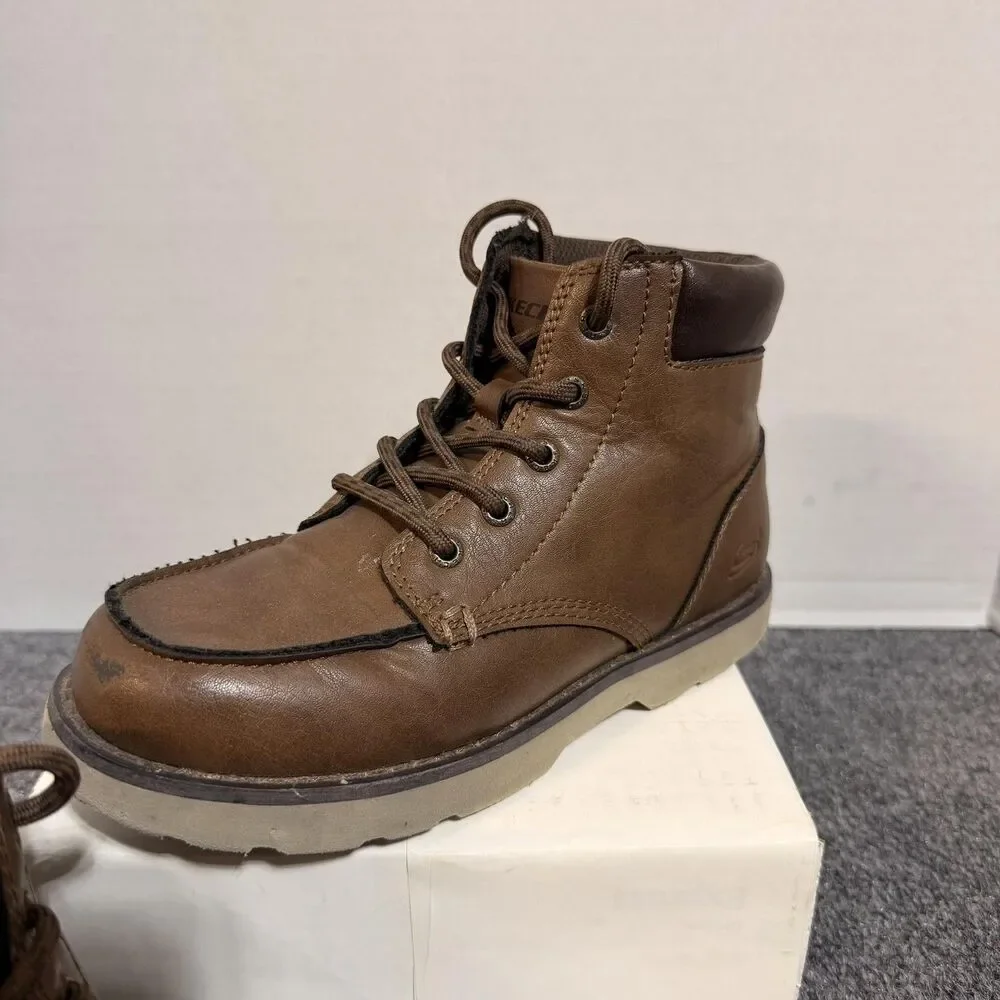 Skechers Boots Youth Size 1.5 Brown Chukka Lace Up Casual Walking 405671L